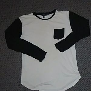 Carbon Black and White Baseball Tee
